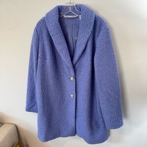 Girl With Curves Sherpa Long Coat, Periwinkle Purple, Sz M
